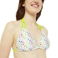 thumbnail image 5 of Colorful Polka Dots Strappy Swimsuit Bikini Set-Beach Pool Wear-Jacuzzi, 5 of 8