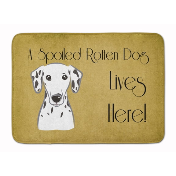 Carolines Treasures BB1458RUG Dalmatian Spoiled Dog Lives Here Machine Washable Memory Foam Mat 19 X 27" multicolor