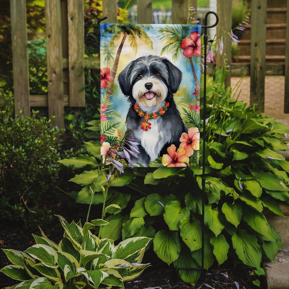 Havanese Luau Garden Flag 11.25 in x 15.5 in