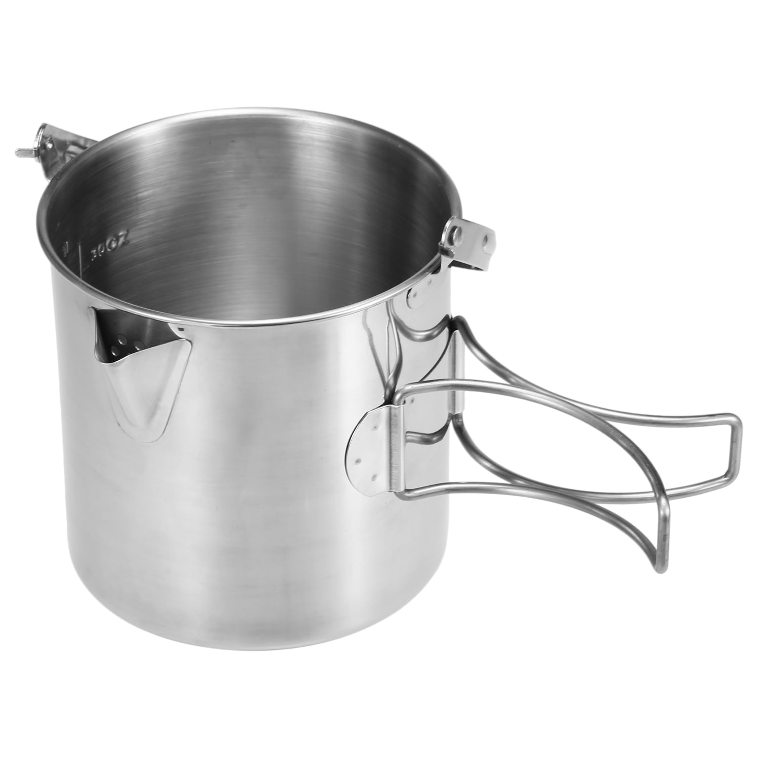 1L Stainless Steel Cooking Kettle Portable Outdoor Camping Backpacking Pot F0R2