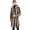 Brown, variant on Men Winter Sable Tiger Stripe Faux Fur Coat Lapel Shawl Knee-length Outwear Long Sleeve Overcoat with Pockets Brown XXL
