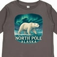 thumbnail image 4 of Inktastic North Pole Alaska Polar Bear Aurora Boys or Girls Long Sleeve Toddler T-Shirt, 4 of 5