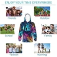 thumbnail image 5 of Fotbe Colorful Tropical Leaves Pattern Youth Pullover Hooded Sweatshirt, Boys Hoodie, Kangaroo Pocket Hoodie for Kids Girls -Large, 5 of 6