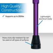 RMS Walking Cane - Adjustable Walking Stick - Lightweight Aluminum Offset Cane with Ergonomic Handle and Wrist Strap - (Lavender)