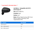 thumbnail image 2 of Left Mirror - Compatible with 2015 - 2018 Honda Fit 2016 2017, 2 of 2