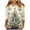 Beige, variant on Womens 3/4 Sleeve Christmas Shirt Christmas Tree 3/4 Length Sleeve Round Neck Tshirts Tops Basic T-Shirts Beige L