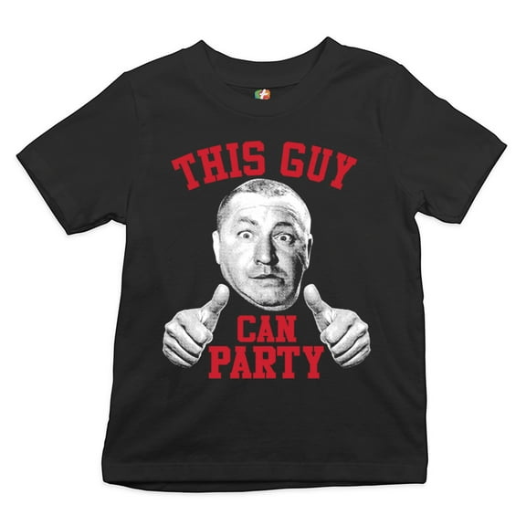 Tee Hunt This Guy Can Party Youth T-Shirt Curly Howard The Three Stooges Kids