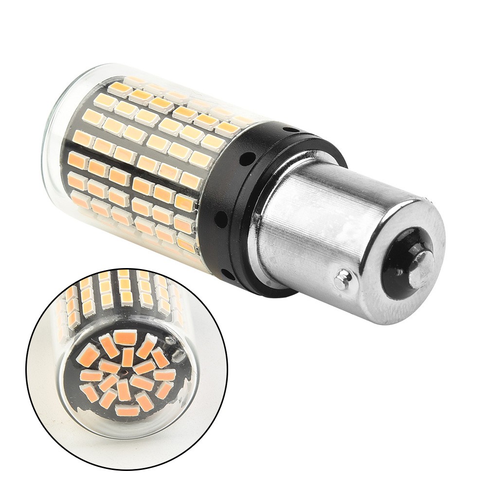 2x 1157 LED Amber Turn Signal/Brake Light Bulbs – P21W BAY15D 144SMD Canbus Error Free