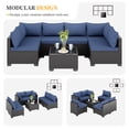 thumbnail image 6 of JORVIMAX Patio Furniture Sets 7 Pieces Outdoor Conversation Set All Weather Modular Sectional Sofa Wicker Rattan Sofa With Blue Cushion, 6 of 7