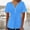 Blue, variant on Ussuma with Button V-Neck Short Sleeve Women Short Sleeve Summer Tops Solid Color Stylish Irregular Hem Women's Top Breathable Comfortable Freedom Club, Date Night & Vacation