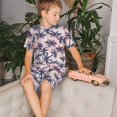 thumbnail image 4 of Fotbe Tropics Palm Trees Pijama Estampada de 2 Piezas para Niños – Ropa de Dormir de Manga Corta Cómoda para Niños y Niñas, Camiseta y Shorts de Algodón-Small, 4 of 6