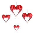 thumbnail image 4 of Heart Shaped Hanging Decoration for Party Set of 4Pcs Red 3D Paper Decor, 4 of 4