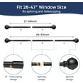 thumbnail image 3 of No Drill Curtain Rods for Window 28 to 60 Inches, 5/8 Inch Diameter Renter Friendly Drapery Rod with Adhesive Brackets without Drilling, Adjustable from 27 to 65 Inches, Black, 3 of 6