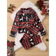 thumbnail image 2 of Ropa de salón de satén para niños y niñas, ropa de casa, Top de manga larga y pantalones a juego, conjunto de pijama con patrón de alce, Navidad, 2 of 4