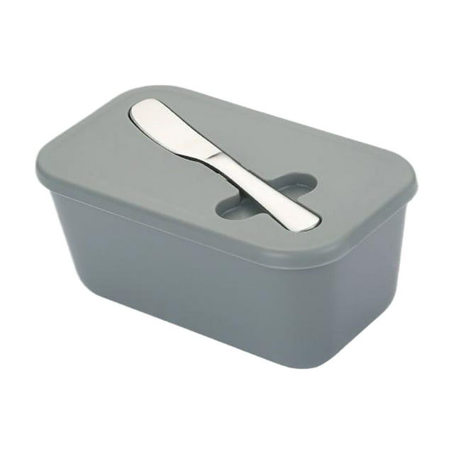 Billuyoard Práctico contenedor de almacenamiento de queso para organización de vajilla, de mantequilla, vajilla, rebanador de mantequilla Cocina y Comedor gris