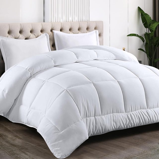 All Season Queen Size Comforter Set Premium GSM Soft Quilted Down Alternative Comforter+ Pillow Shams with Corner TabsMachine Washable Queen( * )