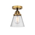 thumbnail image 2 of Innovations Lighting  Nouveau 2 Cone - 1 Light 6" Semi-Flush Mount Black Antique Brass/Seedy, 2 of 5