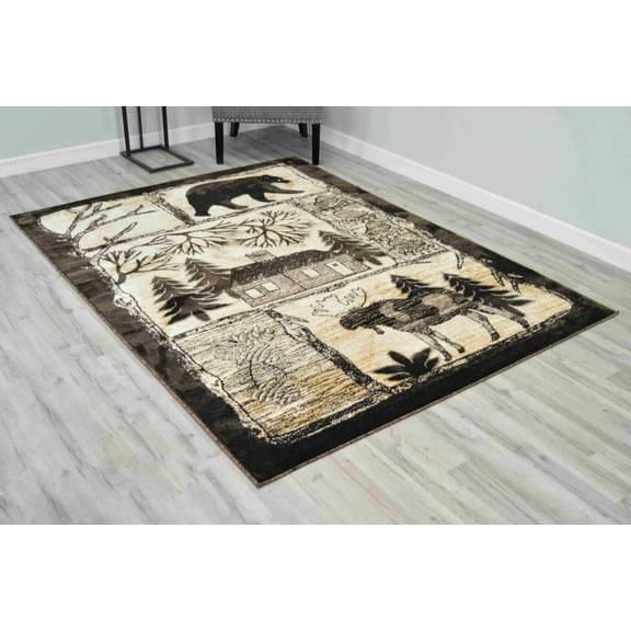 MOON Modern Stylish Living Room Rug DESIGN LODGE - 7'8"x10'8", Brown