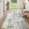 thumbnail image 3 of UERMEI 3'x8' Runner Rugs Non Slip, Washable Indoor Rug for Hallway Kitchen Entryway Doormats, Modern Abstract Bedroom Home Decor Carpets, Blue, 3 of 8