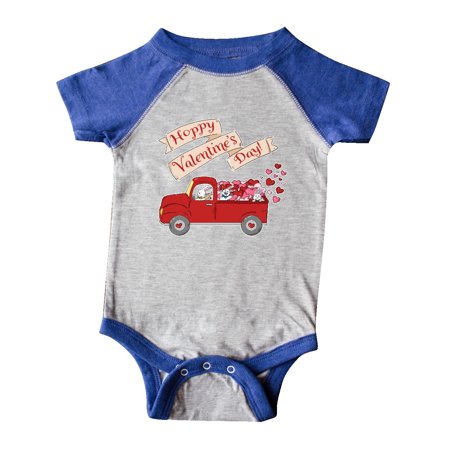 

Inktastic Hoppy Valentine s Day Bunny Truck Gift Baby Boy or Baby Girl Bodysuit