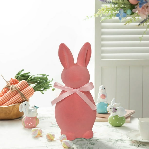 Figurita de conejo de Pascua | Adorno decorativo de espuma azul 7,87 pulgadas • Acento festivo primaveral para hogar, jardín, mesa • Artesanía duradera, regalo compacto y reutilizable
