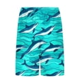 thumbnail image 4 of TEAJOPSUU Men's Beach Shorts Fashion Printed Swim Trunks with Elastic Drawstring Waist Double Inner Lining Side Pockets B-Mint Green, 4 of 8