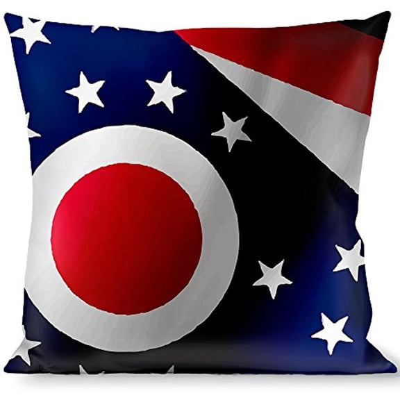 Buckle-Down Throw Pillow - Ohio Flags Stacked