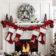 thumbnail image 4 of 4PCS Christmas Stockings, 18 Inch Large Red Black Buffalo Plaid Christmas Stockings with Plush Faux Fur Cuff, Fireplace Hanging Stockings for Xmas Holiday Party Decor, 4 of 6