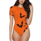 thumbnail image 1 of Balery Halloween Bats Body de cuello redondo de manga corta para mujer Tops de manga corta Tops básicos-Medium, 1 of 7