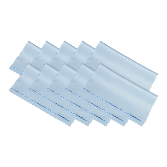 Unique Bargains Microfiber Cleaning Cloth 7' x 6' Soft for Camera Lens, Blue 10 Pack