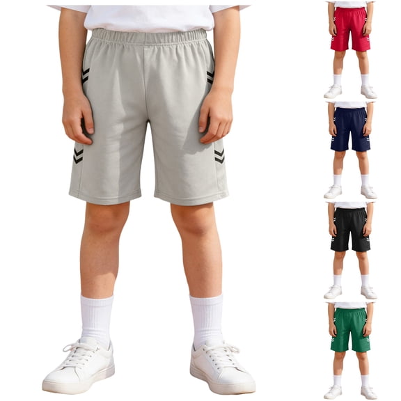 WUANDIXFA Boy's Basketball Shorts Youth Boy's Active Athletic Performance Shorts with Pockets Knee Length Gym Shorts for Boys (Dark Blue, 10-11 Years)