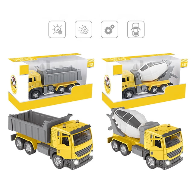 Simulation Pull Back Car Engineering Vehicle Fire Truck Environmental Sanitation Alloy Car With Light Music For Kids