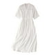 thumbnail image 2 of Puntoco Vestido De Manga Corta De Algodón Y Lino Jacquard De Color Liso Para Mujer Cintura Media Blanco M,Regalos Para Mujer Joven, 2 of 9