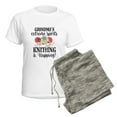 thumbnail image 5 of CafePress - Grandma Knitting Joke Pajamas - Women's Short Sleeve Print T-Shirt and Pants Light Cotton Pajama Set, 5 of 7