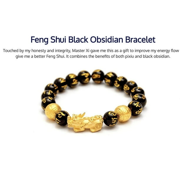 2 PACKS Six Character Mantra Gold Pixiu Bracelet Buddhism Charm