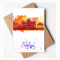 thumbnail image 1 of Rome Italy Yellow Watercolor Welcome Back Greeting Cards Envelopes Blank, 1 of 3