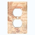 thumbnail image 2 of Metal Light Switch Plate Outlet Cover (Beige Leaf Letter DamaskLET006), 2 of 13
