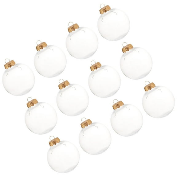 HOMEMAXS  12 Pcs Hanging Baubles Fillable Ornaments Christmas Tree Adhesive Dispenser Home