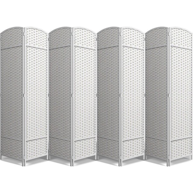 Divisoria de Pared Plegable Extra Ancha y Alta con Panel Doble con Bisagras, Mamparas de Privacidad Plegables, 1,83 M, Color Blanco