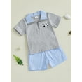 thumbnail image 5 of BemeyourBBs Toddler Boys Summer Outfits Golf Embroidery T-Shirts Shorts Set, 5 of 9