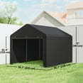 thumbnail image 3 of Outsunny 6.6' x 7.8' Portable Shed, Waterproof Bike Tent, Black, 3 of 10