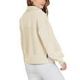 thumbnail image 5 of EFINNY Women's Half Zipper Pullover Long Sleeve Fleece Casual Sweater Top, 5 of 7