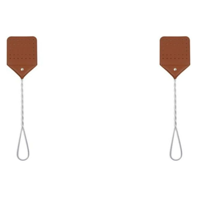 Guardoinrt 1/2/3/5 Telescopic Fly Swatter With Circular Handle For Easy Handling With Two Interwoven Strands Are Not brown 2PCS