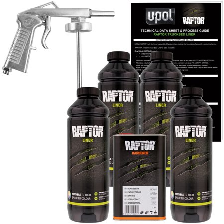 U-POL Raptor 821 Tintable Truck Bed Liner Kit w/ Spray Gun, 4L (Best Bed Liner Kit)