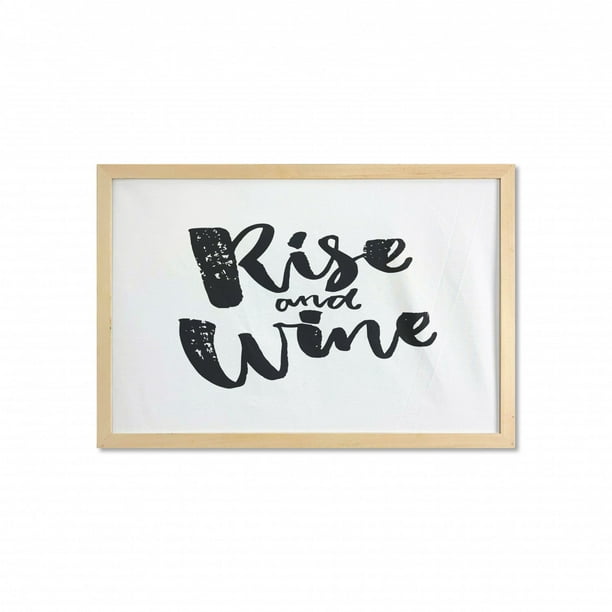 Funny Words Wall Art with Frame, Rise and Wine Brush Calligraphy Words Humorous Saying Drink Motivation Fun, Printed Fabric Poster for Bathroom Living Room, 35 Funny Words Wall Art with Frame, Rise and Wine Brush Calligraphy Words Humorous Saying Drink Motivation Fun, Printed Fabric Poster for Bathroom Living Room, 35