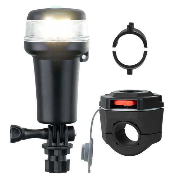 Pactrade Marine Navigation Lights for Boats LED - White Battery Powered Nav Lights for Boats - Rail Mount, Swivel Base, 2-Mode Operation - 1NM Waterproof