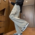thumbnail image 3 of Cargo Pants for Men Black Trousers Male Jogging Korean Casual Japanese Streetwear Hip Hop Safari Style Pocket Sweatpants Male, 3 of 6
