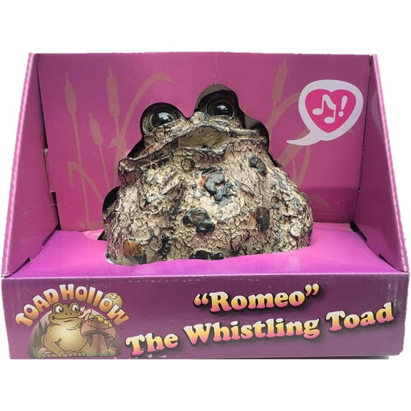 "Romeo Activated Whistling Toad Statue 6", Natural Brown Frog