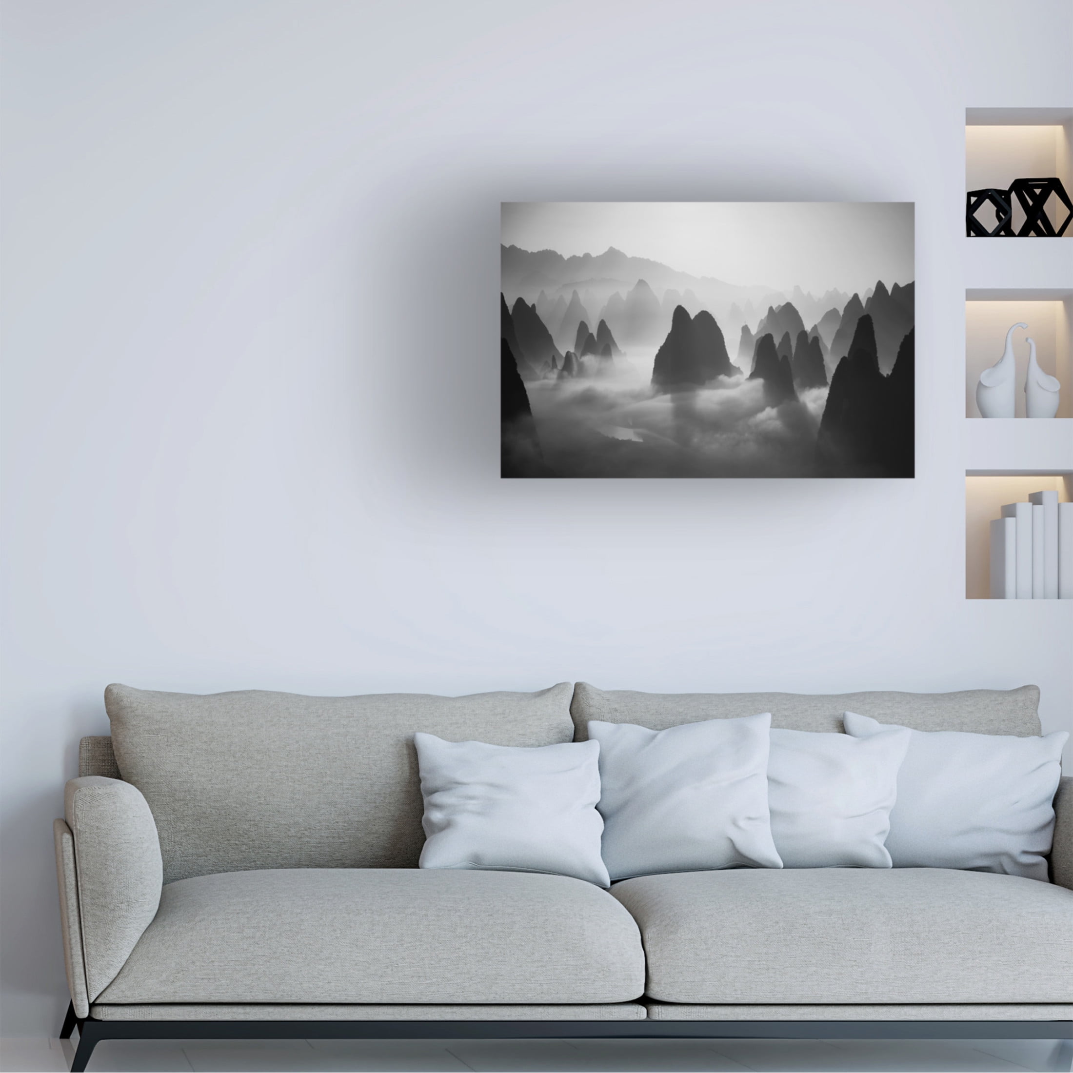Canvas Wall Art - Fabrizio Massetti 'In The Clouds' Wall Art for Living Room, Bedroom, or Office D?cor by Trademark Fine Art - 47 x 30 Inches