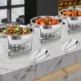 thumbnail image 7 of PRIJESSE Chafing Dish Buffet Set 4 PACK, 6Qt Round Stainless Steel Chafer for Catering,Buffet Servers and Warmers Set, Silver with glass lid, 7 of 7